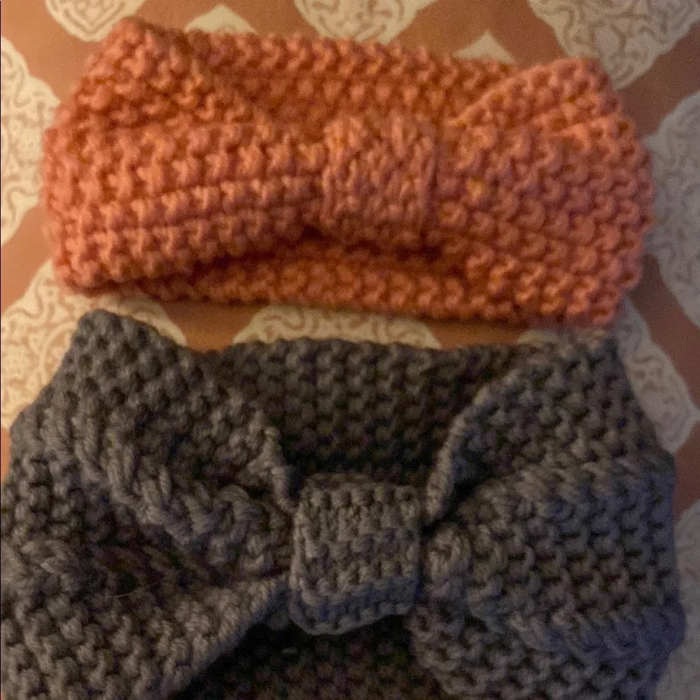 Handknit Blue,cream,pink,purple Accessories Bow Headbands 3-12 months - Picture 4 of 11